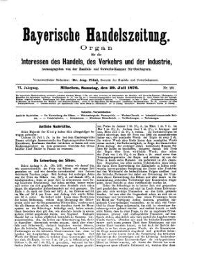 Bayerische Handelszeitung Samstag 29. Juli 1876