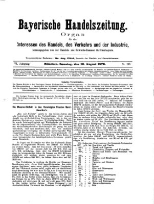 Bayerische Handelszeitung Samstag 12. August 1876