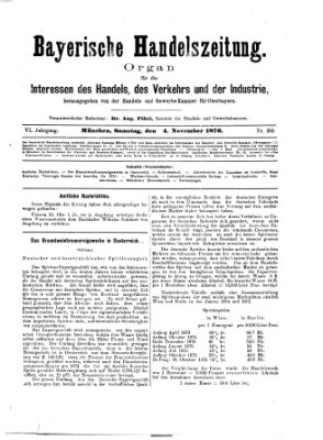 Bayerische Handelszeitung Samstag 4. November 1876