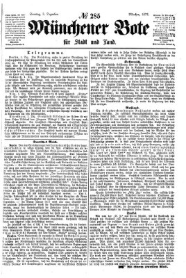 Münchener Bote für Stadt und Land Sonntag 3. Dezember 1876