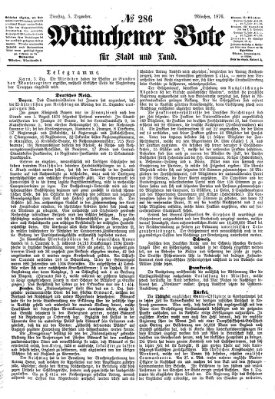 Münchener Bote für Stadt und Land Dienstag 5. Dezember 1876