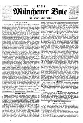 Münchener Bote für Stadt und Land Donnerstag 14. Dezember 1876