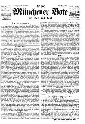 Münchener Bote für Stadt und Land Donnerstag 21. Dezember 1876