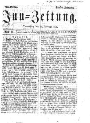 Inn-Zeitung Donnerstag 24. Februar 1876