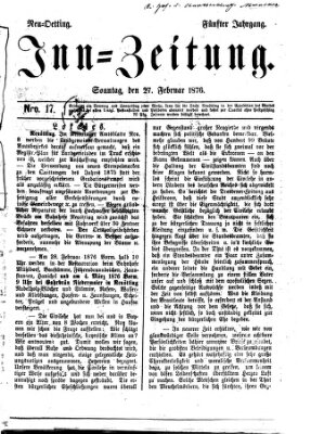 Inn-Zeitung Sonntag 27. Februar 1876