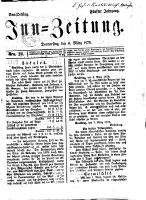 Inn-Zeitung Donnerstag 9. März 1876