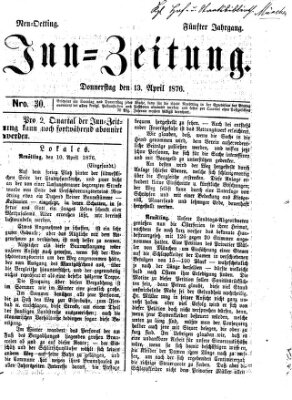 Inn-Zeitung Donnerstag 13. April 1876