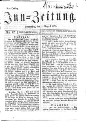 Inn-Zeitung Donnerstag 3. August 1876