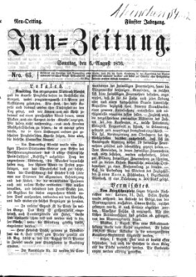 Inn-Zeitung Sonntag 6. August 1876