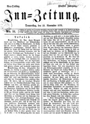 Inn-Zeitung Donnerstag 23. November 1876