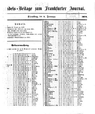 Frankfurter Journal. Handels-Beilage zum Frankfurter Journal (Frankfurter Journal) Dienstag 4. Januar 1876