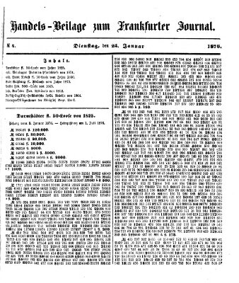 Frankfurter Journal. Handels-Beilage zum Frankfurter Journal (Frankfurter Journal) Sonntag 23. Januar 1876