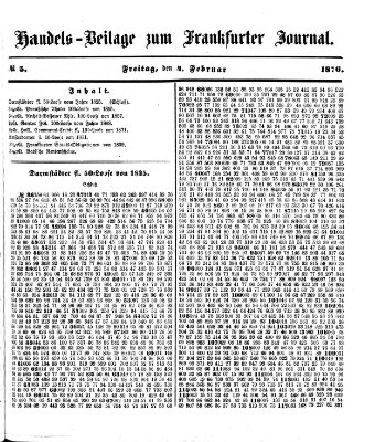 Frankfurter Journal. Handels-Beilage zum Frankfurter Journal (Frankfurter Journal) Freitag 4. Februar 1876