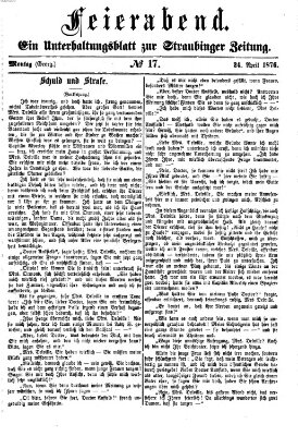 Feierabend (Straubinger Zeitung) Montag 24. April 1876