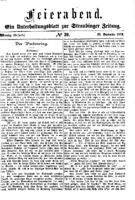 Feierabend (Straubinger Zeitung) Montag 25. September 1876