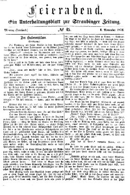 Feierabend (Straubinger Zeitung) Montag 6. November 1876