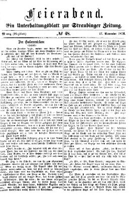 Feierabend (Straubinger Zeitung) Montag 27. November 1876