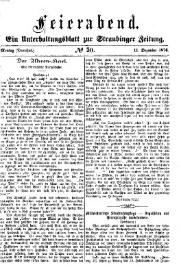 Feierabend (Straubinger Zeitung) Montag 11. Dezember 1876