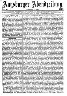 Augsburger Abendzeitung Dienstag 4. Januar 1876