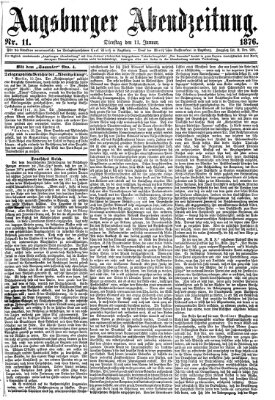 Augsburger Abendzeitung Dienstag 11. Januar 1876