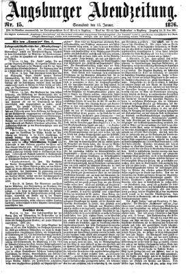 Augsburger Abendzeitung Samstag 15. Januar 1876