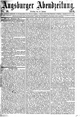 Augsburger Abendzeitung Dienstag 18. Januar 1876