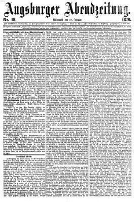 Augsburger Abendzeitung Mittwoch 19. Januar 1876