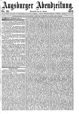 Augsburger Abendzeitung Samstag 22. Januar 1876