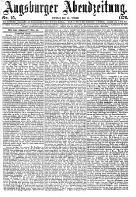 Augsburger Abendzeitung Dienstag 25. Januar 1876