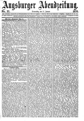 Augsburger Abendzeitung Donnerstag 27. Januar 1876