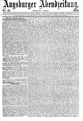 Augsburger Abendzeitung Dienstag 1. Februar 1876