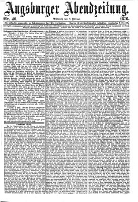 Augsburger Abendzeitung Mittwoch 9. Februar 1876