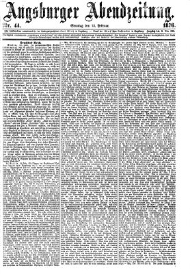 Augsburger Abendzeitung Sonntag 13. Februar 1876