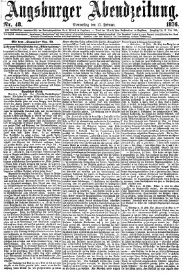 Augsburger Abendzeitung Donnerstag 17. Februar 1876