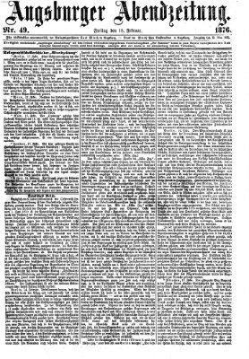 Augsburger Abendzeitung Freitag 18. Februar 1876