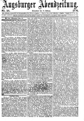 Augsburger Abendzeitung Samstag 19. Februar 1876