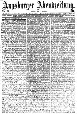 Augsburger Abendzeitung Dienstag 22. Februar 1876