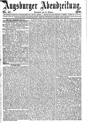 Augsburger Abendzeitung Samstag 26. Februar 1876