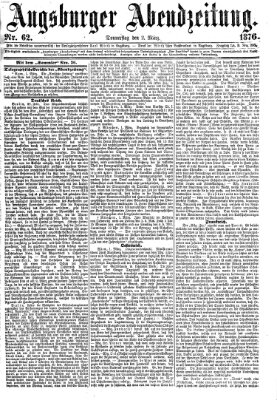 Augsburger Abendzeitung Donnerstag 2. März 1876