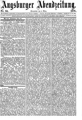 Augsburger Abendzeitung Samstag 4. März 1876