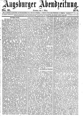 Augsburger Abendzeitung Sonntag 5. März 1876