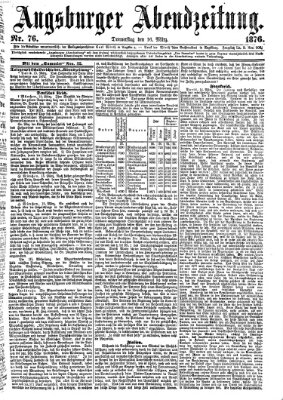 Augsburger Abendzeitung Donnerstag 16. März 1876