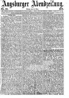 Augsburger Abendzeitung Montag 20. März 1876