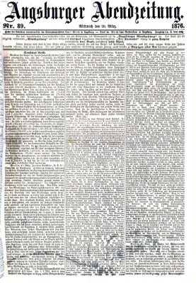 Augsburger Abendzeitung Mittwoch 29. März 1876