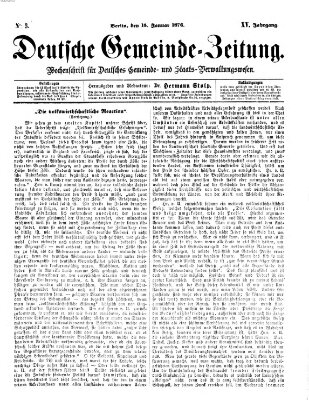 Deutsche Gemeinde-Zeitung Samstag 15. Januar 1876