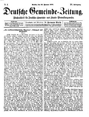 Deutsche Gemeinde-Zeitung Samstag 22. Januar 1876