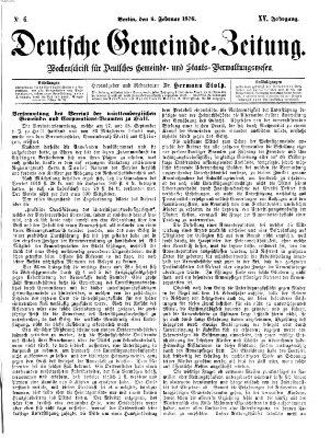 Deutsche Gemeinde-Zeitung Samstag 5. Februar 1876