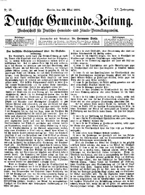 Deutsche Gemeinde-Zeitung Samstag 20. Mai 1876