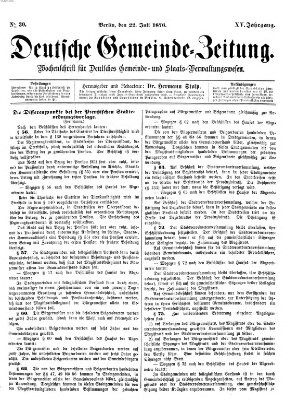 Deutsche Gemeinde-Zeitung Samstag 22. Juli 1876