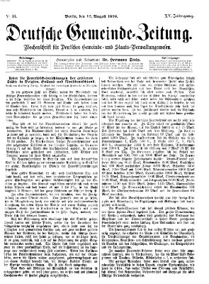 Deutsche Gemeinde-Zeitung Samstag 12. August 1876